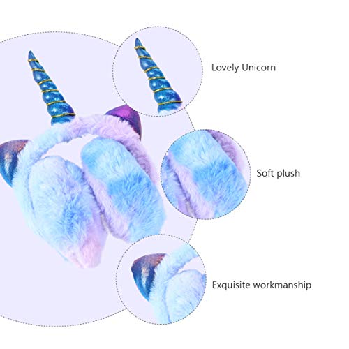 FRCOLOR Lovely Unicorn Earmuff for Winter Ear Cover with Cat Ears Warm and Comfortable Ear Muffs for Boys and Random Color for Cold Weather Wear2