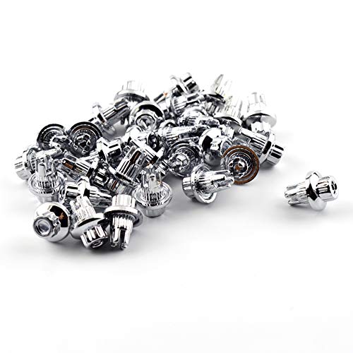 steel.frame.motor 50pcs Wheel Rim Rivets Hole 7.6mm/0.3in Replacement ABS Plastic Chrome Silver