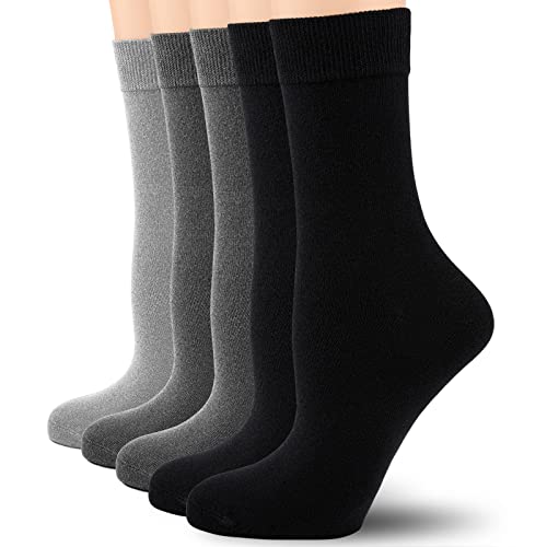 QINCAO Chaussettes en Coton pour Homme et Femme, Lot de 12 Paires de Chaussettes de Sport Homme Respirantes Confortables Classiques Socks(Noir× 5+ Gris Foncé× 5+ Gris Clair× 2, 39-42) Cover