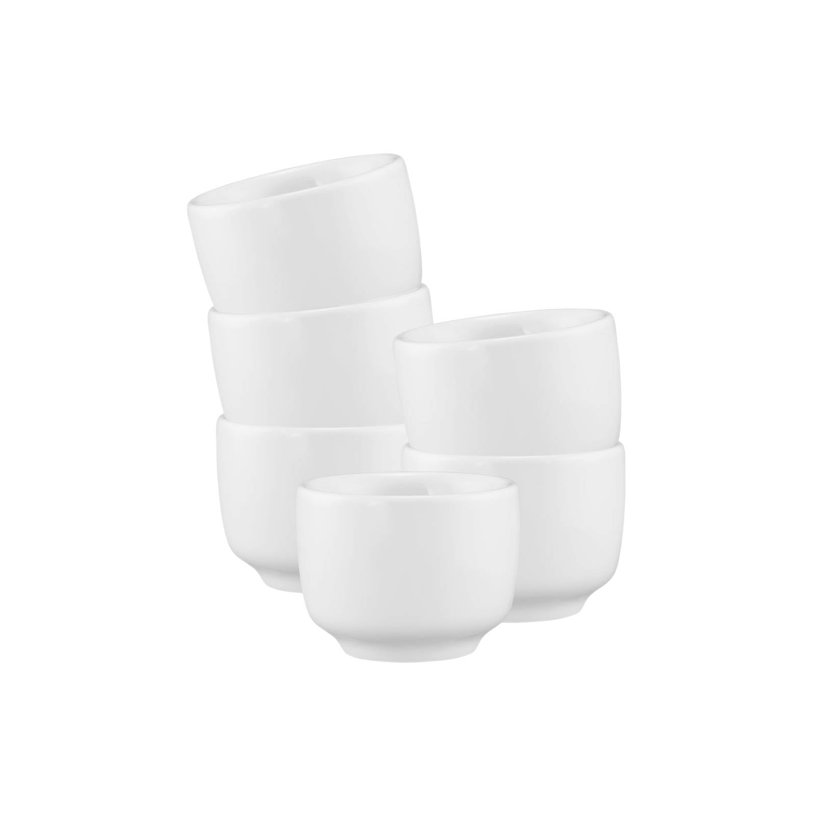 Seltmann Weiden Sento Home Espressotassen ohne Henkel 80 ml – 6er Set – Porzellan, Spülmaschinen- & mikrowellengeeignet – Mokkatassen in klassischem Weiß