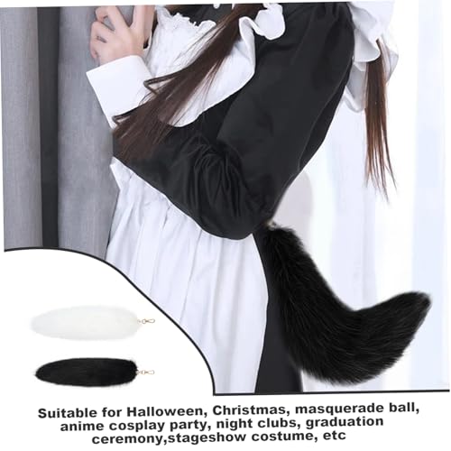 Queue de Renard Moelleuse Fausse Fourrure pour Décorer un Sac à Main