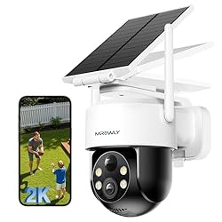 Mrowly 2K Camara Vigilancia WiFi Exterior Solar, C...: ☀️【Paneles solares integrados/desmontables】Al instalar esta cámara de vigilancia exterior , Los paneles solares pueden fijarse como parte integrante del cuerpo principal, empleando un diseño integrado que elimina el engorroso cableado y maximiza la e...