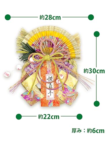 ［ 2026年 mamawrteth ］ しめ縄 お正月飾り 鈴蘭飾り 1個 フック付き 和柄 和モダン 紫色 パープル スズラン しめ飾り 玄関飾り 茅草 水引 迎春 縦30㎝×横28㎝×厚み6㎝ WR-LD-8357 (鈴蘭飾り 蓮) [4]