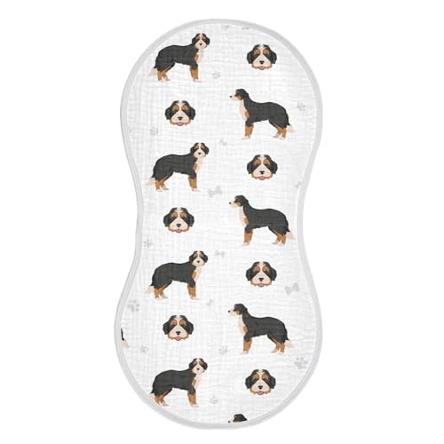 vvfelixl Muslin Burp Cloths Bernedoodle Dog Baby Washcloths for Baby Girl Boys 2 Pack