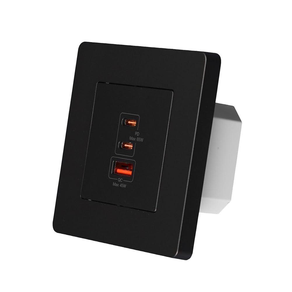 Prise Murale avec USB-C et USB-A 65W pour Recharger Tout Votre Bureau sans Bloc
