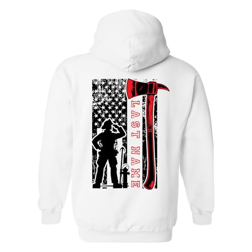 Kite and Crest CUSTOM Unisex Last Name Firefighter Sweatshirt & Hoodie – Ultra-Soft, Personalized...