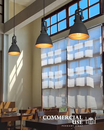 Audickic Pendant Lights, Minimalist Pendant Lighting for Kitchen Island, Hanging Light Fixtures with Black Metal, 3-Pack, AD-2151-1P3 - Image 5