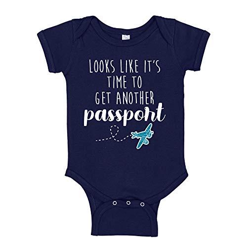 Time to Get Another Passport Travel Pregnancy Announcement Baby Bodysuit