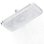 FRIYOYA Water-Saving Rainfall Shower Heads 10 Inch, Square Rain High Pressure Shower Head, Fixed Waterfall Overhead Shower Head with Universal Fitting,Chrome