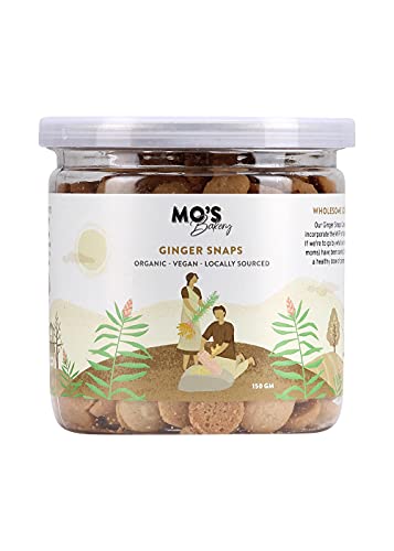 Image of Mo's Ginger Snaps,150 G | Vegan | Gut Friendly Ginger Snap Cookies For Kids And Adults | 100% Natural & Preservatives Free