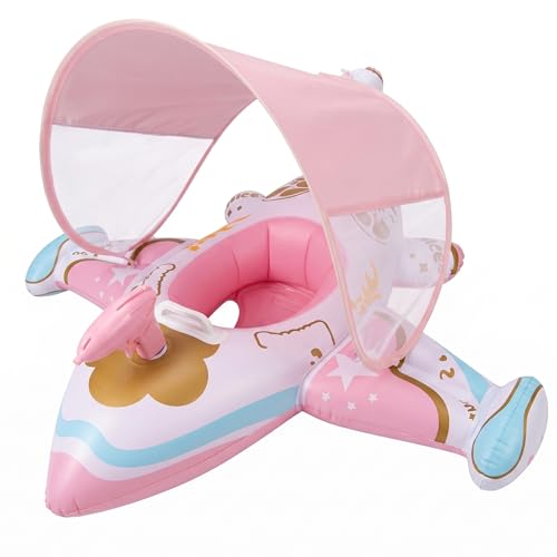 Bouée bébé avion avec parasol pour les journées plage et piscine