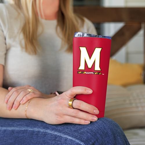 Image of Logo Brands NCAA 20 oz Powder Coat Stainless Tumbler -Double-Wall Insulated Everday Tumbler for Hot or Cold Drinks, High Lip Lid, Team Color
