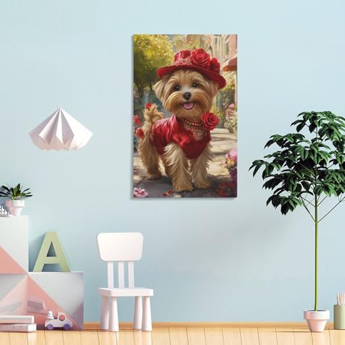 Tableau Yorkshire Terrier decoration murale salon 40x60 cm