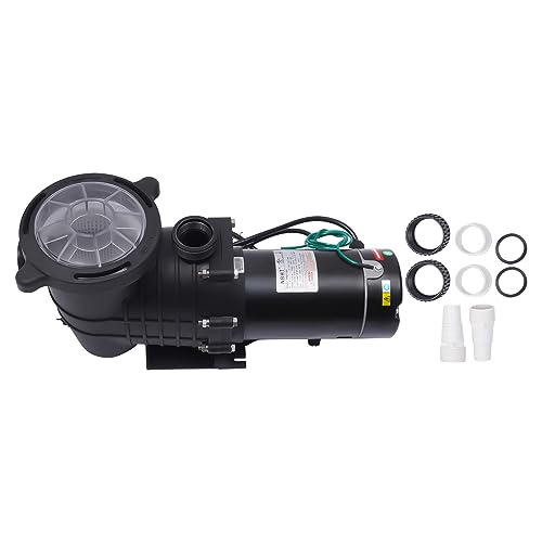 6000GPH Inground Swimming Pool Pump Motor In/Above Ground Circulating Water Filter Basket 1.5HP 2.0'' Inlet Energy Saving w/Strainer Basket
