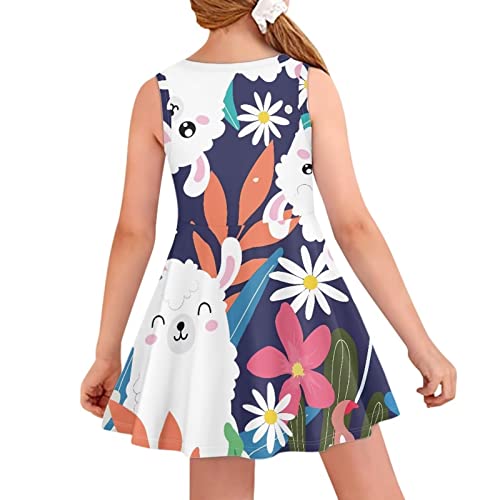 Custom Girls Sundress Soft A Line High Waist Flowy Tank Dress Sleeveless Swing Midi Dress for 3-16 Years Old2