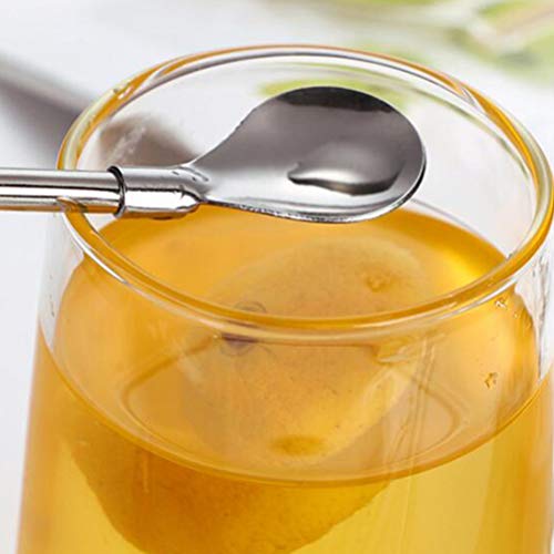 Colher de bebidas Cabilock 10 peças canudos reutilizáveis Colher de bebidas 2 em 1 Colher de Stirrer