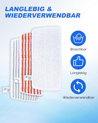WOKEEPOW für Vileda Steam Plus XXL Dampfreiniger Ersatzbezüge – Multi-Material für gründliche Zonenreinigung, Waschbare Mikrofaser Ersatzbezüge Kompatibel mit Vileda Dampfreiniger XXL, 9er Set