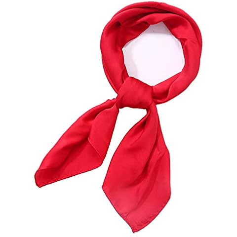 AOLIGE Hair Scarf Satin Head Neck Scarfs for Women (red), Medium Cover