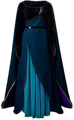 Anna Queen Dress 2 Adult Costume Halloween Cosplay Women Green Outfit