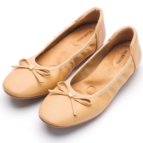 Image of Women's Comfortable Round Toe Bow Ballet Flats Shoes