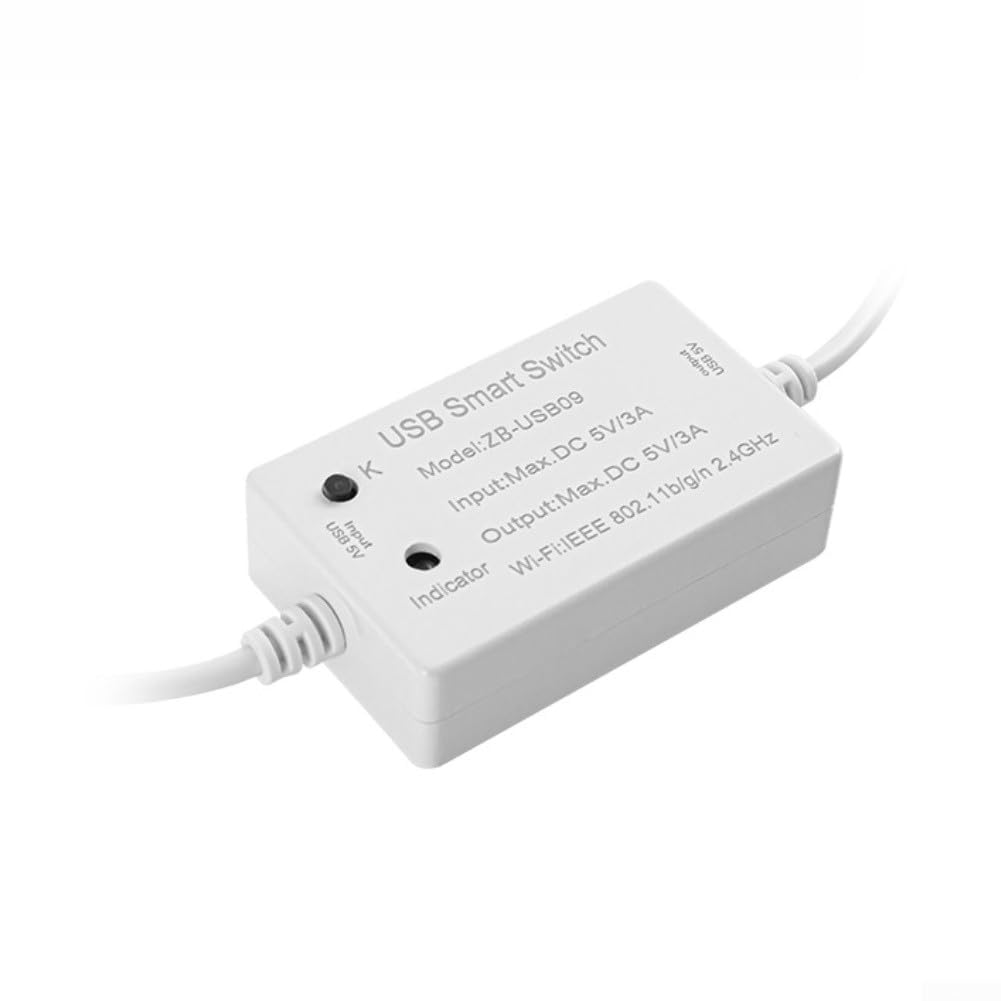 for TUYA for ZIGBEE USB Smart Switches Controllers, Voice Control Compatible, Self-Locking/Interlocking/Inching Mode, DC 5V/3A Output, No Wiring Required for Home Automation
