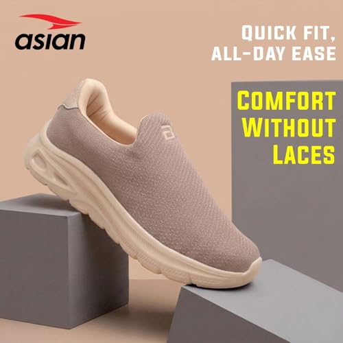 Image of ASIAN Wonderwalk-01 Men's Walking Shoes | Lightweight Slip-On Sneakers with Memory Foam Cushioning & Breathable Mesh Upper | Perfect for Walking, Office Wear, Travel & Daily Comfort