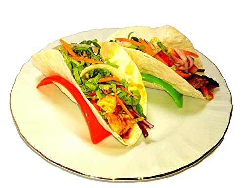 Taco Holders Set Of 24 || 24 Pcs Taco Shell Stand || 12 Pcs Red Color And 12 Pcs Green Color Taco Stands || Bpa Free || Disposable Taco Holders Set Dishwasher And Microwave Safe #TOP5