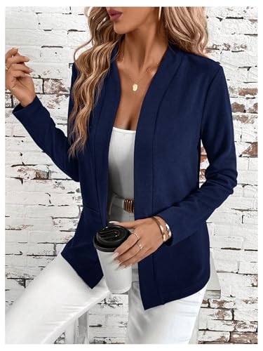 SOLY HUX Women's Open Front Blazer Elegant Long Sleeve Business Casual Suit Jackets Outerwear4