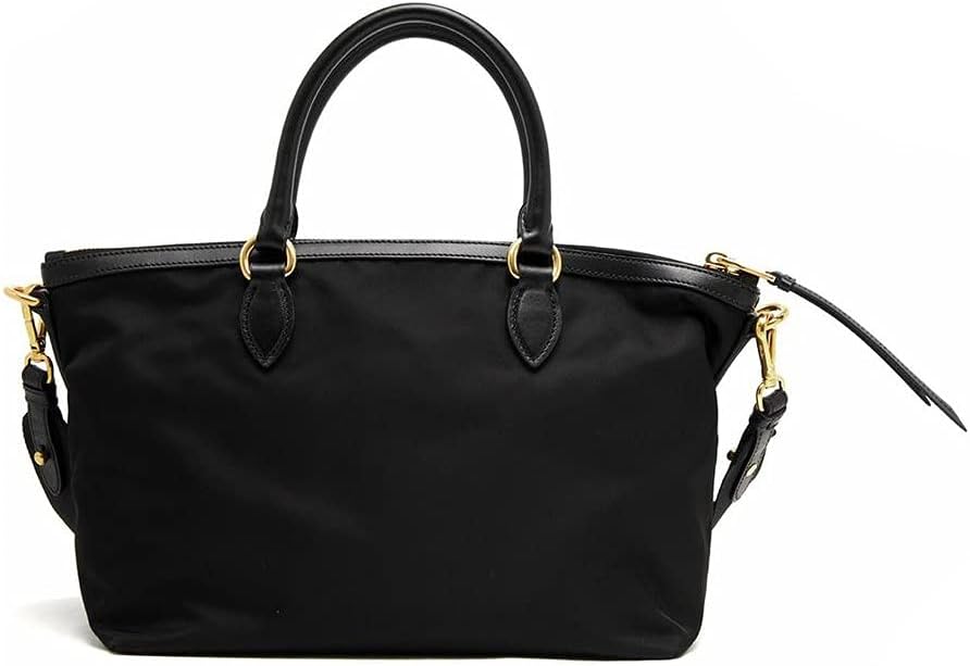 Prada Tessuto Nylon Black Satchel Handbag Crossbody Tote Medium Women Designer Purse Gold Hardware Made in Italy New | Tessuto Nylon