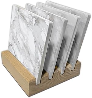 SJT Enterprises Wooden Coaster Holder & Display Stand - Beech Wood with Wax Oil Finish, Securely Holds & Stores Up to 4 Coasters, Coasters are NOT Included (1-Pack) (SJT00079)