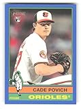 2025 Topps Heritage Dark Blue Border #219 Cade Povich RC Rookie Baltimore Orioles MLB Baseball Trading Card
