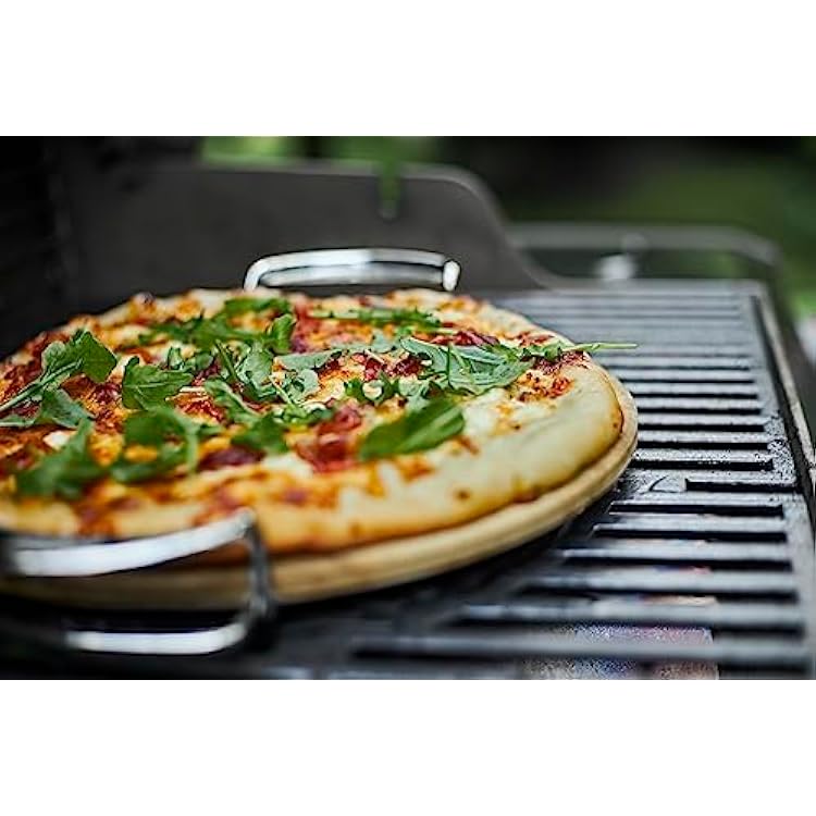 Weber Gourmet BBQ System Pizza Stone with Carry Rack,16.7 Long