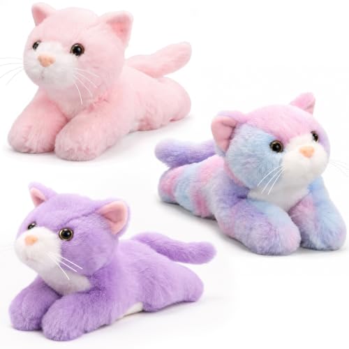 Image of 3 Pcs 9 Inch Cat Stuffed Animal Plush Toy Gift, Dreamy Style