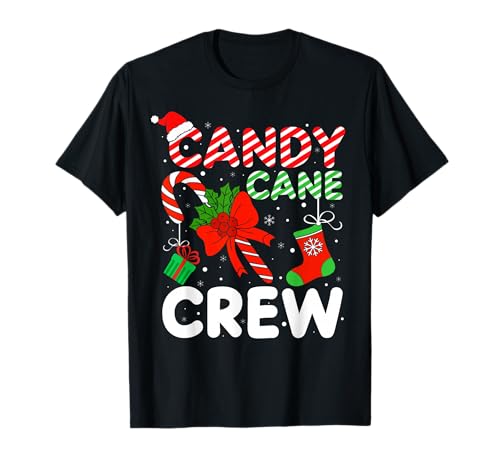 Candy Cane Crew Christmas Funny Xmas Matching Family Pajamas T-Shirt