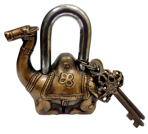 Purpledip Laiton Cadenas/Serrure en fait à la main antique Camel Forme pour la sécurité (10276)