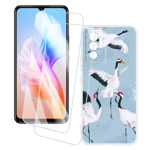 OAGELIM 2�Z�b�g �X�N���[���v���e�N�^�[ + �P�[�X Vivo S10E 5G (6.44 �C���`) �Ƃ̌݊������� �A�[�e�B�X�e�B�b�N�J�X�^���v�����g�J�o�[�Ƌ����K���X�t�B���� �X�N���b�`�h�~ (��)