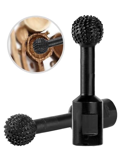 ZITFRI Fresa de bolas para madera, 25 mm, cabezal de bola, raspador de madera para taladro, lima de madera para amoladora angular, broca de bola de madera para amoladora de bolas de 115/125 mm