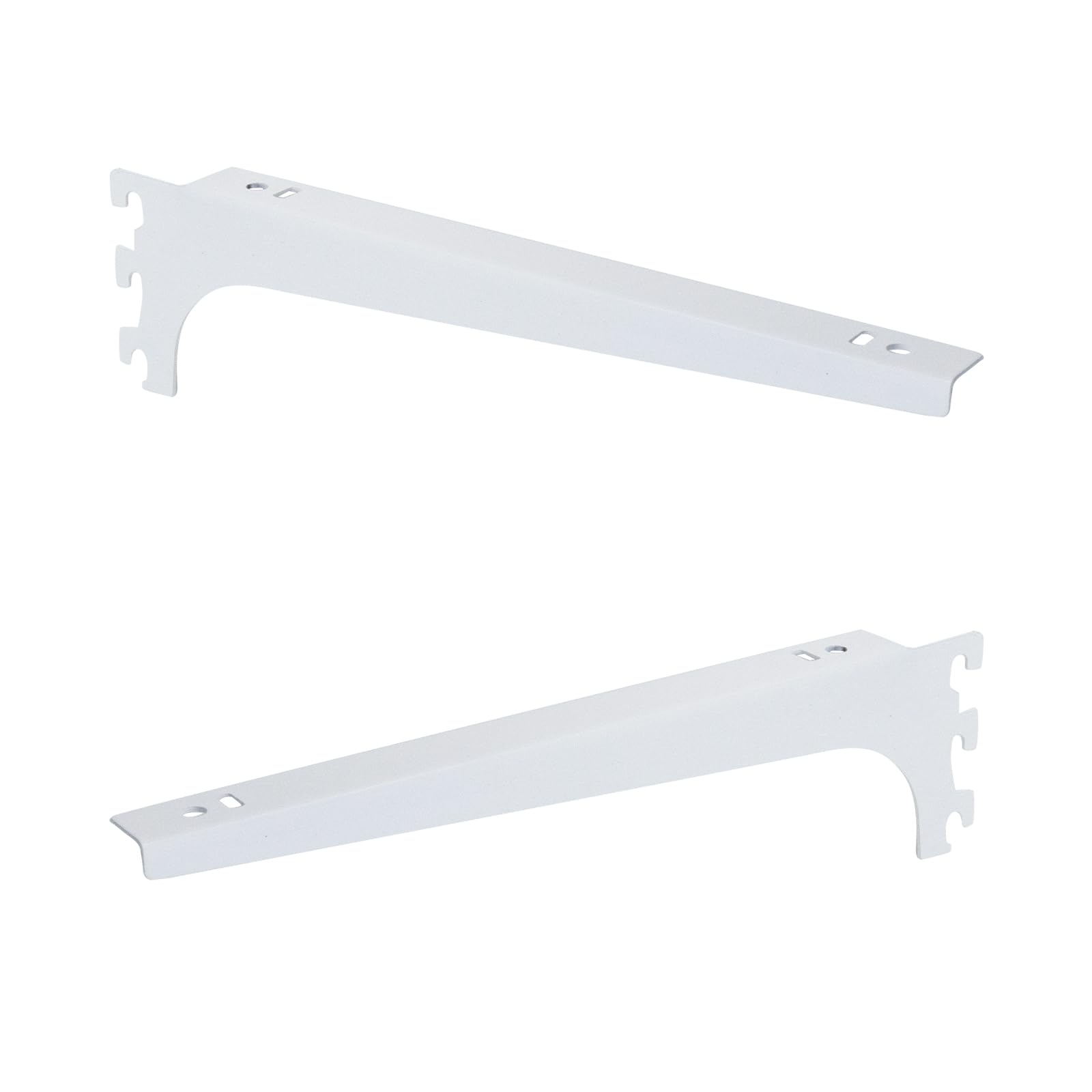 2 Pack Adjustable Shelf Brackets, Adjustable Shelf Bracket for Double Track System Closet Organization Heavy Duty Wire Shelf Brackets (White,10 Inches)-image-6