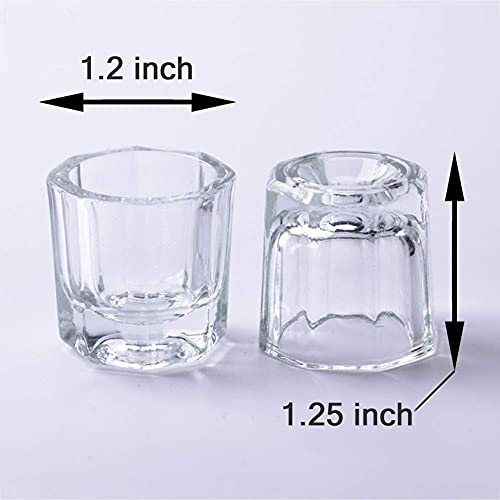 NAILWIND Dappen Dish Cups for Nail Art Acrylic Liquid - Clear Glass Nail Monomer Liquid Bowl Dampen Dish Acrylic Powder Holder, Acrylic Glass Jar for Nails (pack of 4) - Image 5