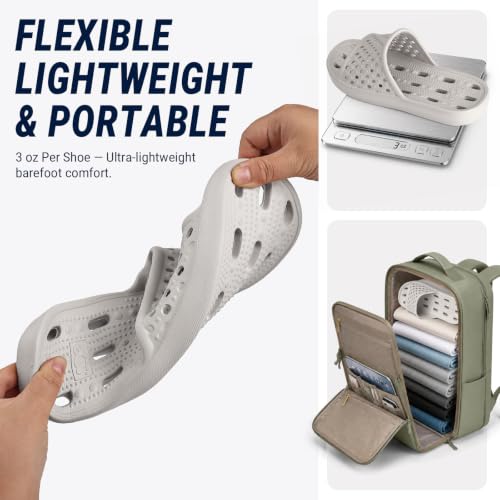 Image of Aoowoll Mens Shower Shoes With Holes Dry Quickly Bath Slippers Womens Non Slip Indoor Home Bedroom Pool Spa Guest College Dorm