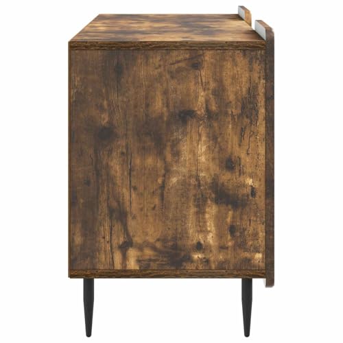 Support multimédia meuble TV moderne chêne fumé pour buffet de séjour