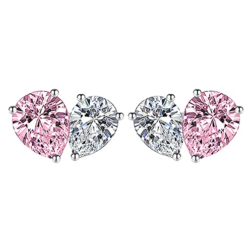 Spring+Sale+2025 Synthetic Diamond Earrings for Women 2025 Liquidation Pallets Returns and Refunds My+Orders Trendy 925 Sterling Silver Cubic Zirconia Hypoallergenic Jewelry Gifts
