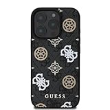 CG MOBILE Guess PU 4G Design - Carcasa rígida con peonía para iPhone 16 Pro MAX, fácil de Poner y Deslizar, Color Negro