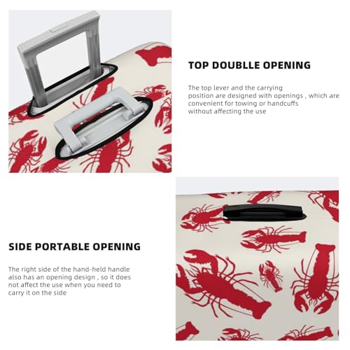 Red Lobster Print Suitcase Cover Luggage Protector Washable Elastic Fashionable Travel Gear Cover4