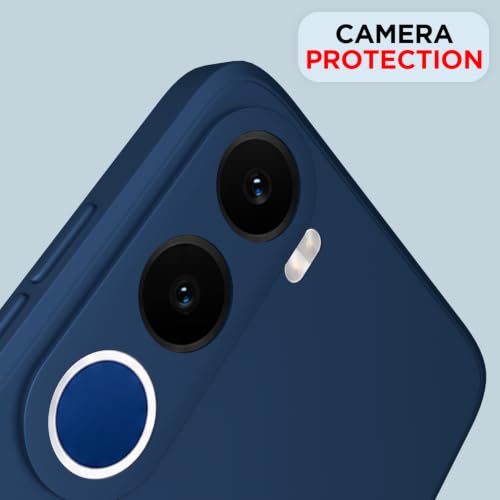 Image of Outlouders Back Cover for Realme C100x | Camera Protection | Durable Soft Matte Silicone Bumper Case (Blue)