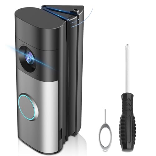 R/ing Doorbell Angle Mount Adjustable 35 to 55 Degree for Ring Battery Doorbell/Plus/Pro(Newest Model-2026 Release) & Wired Doorbell/Pro/Plus Wedge Kit Universal Left/Right Door Holder for Home