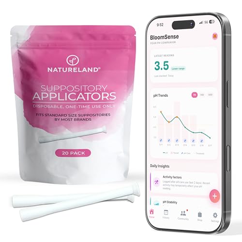 Natureland Personal Suppository Applicators for Women Individually Wrapped Disposable Applicators with Silky Smooth Comfort Tip Daily Intimate Care Tool (Large tip applicators 20 Count (Pack of 1))