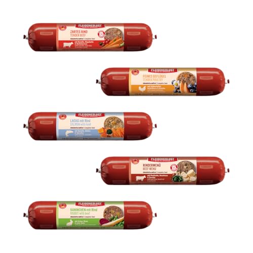 Fleischeslust Gemischtes Sortiment 16 x 400 Gramm (4X Feines Geflügel, 3X Lachs mit Rind, 3X Rindermenü, 3X Zartes Rind, 3X Kaninchen mit Rind)