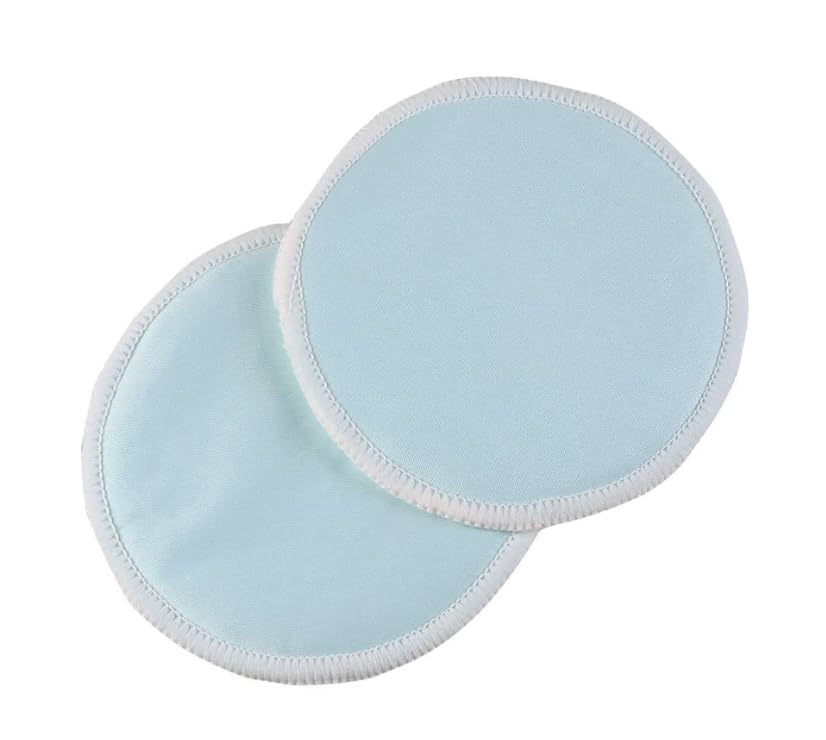 Reusable Nursing Pads, 8 Pack, Maternity Breastfeeding Pads, Blue/White. Can also be used as reusable, washable makeup remover pads.