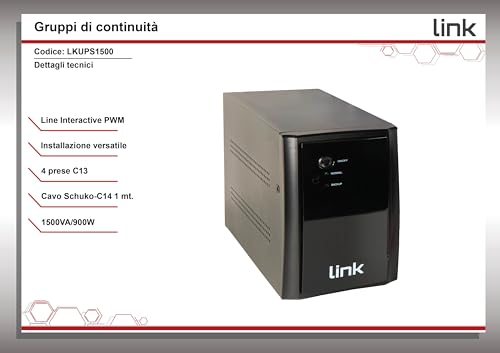 Onduleur 1500 VA 900 W Link lkups1500 pour protection informatique